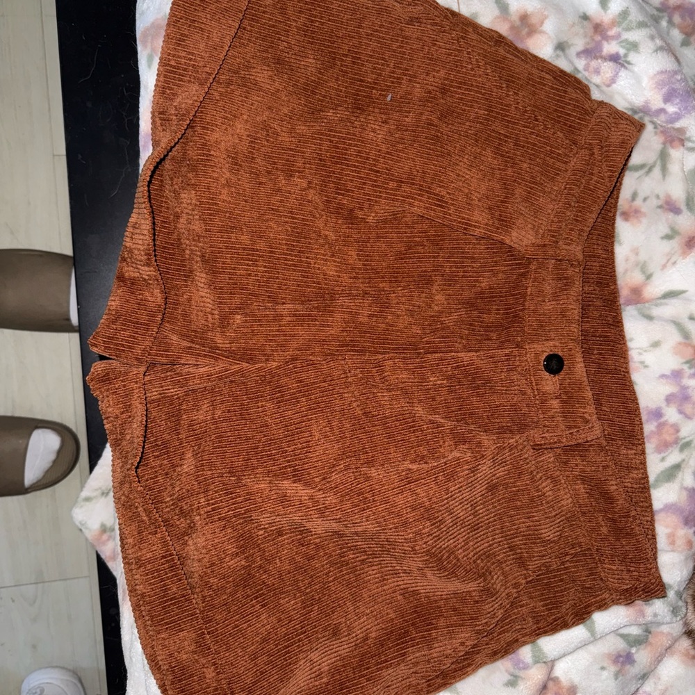 Rust Corduroy Shorts